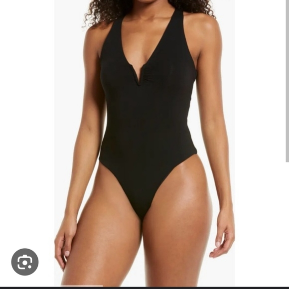 Naked Wardrobe S Black V Neck Wire Thong Bodysuit Basic - Picture 1 of 8